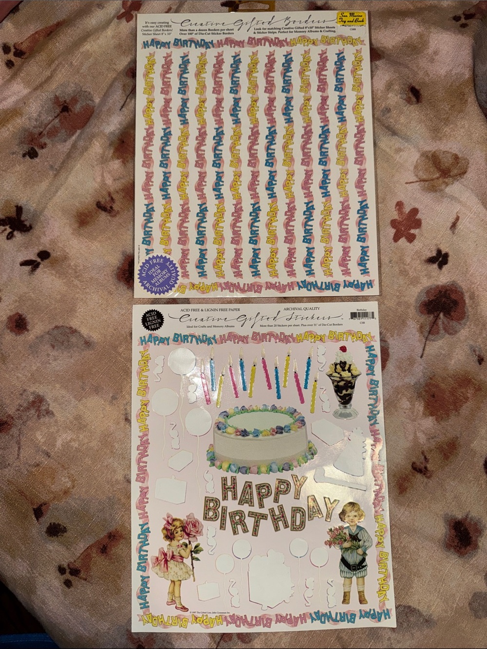 The Gifted Line John Grossman 8x10 Sticker Sheets Happy Birthday Sticker Bundle